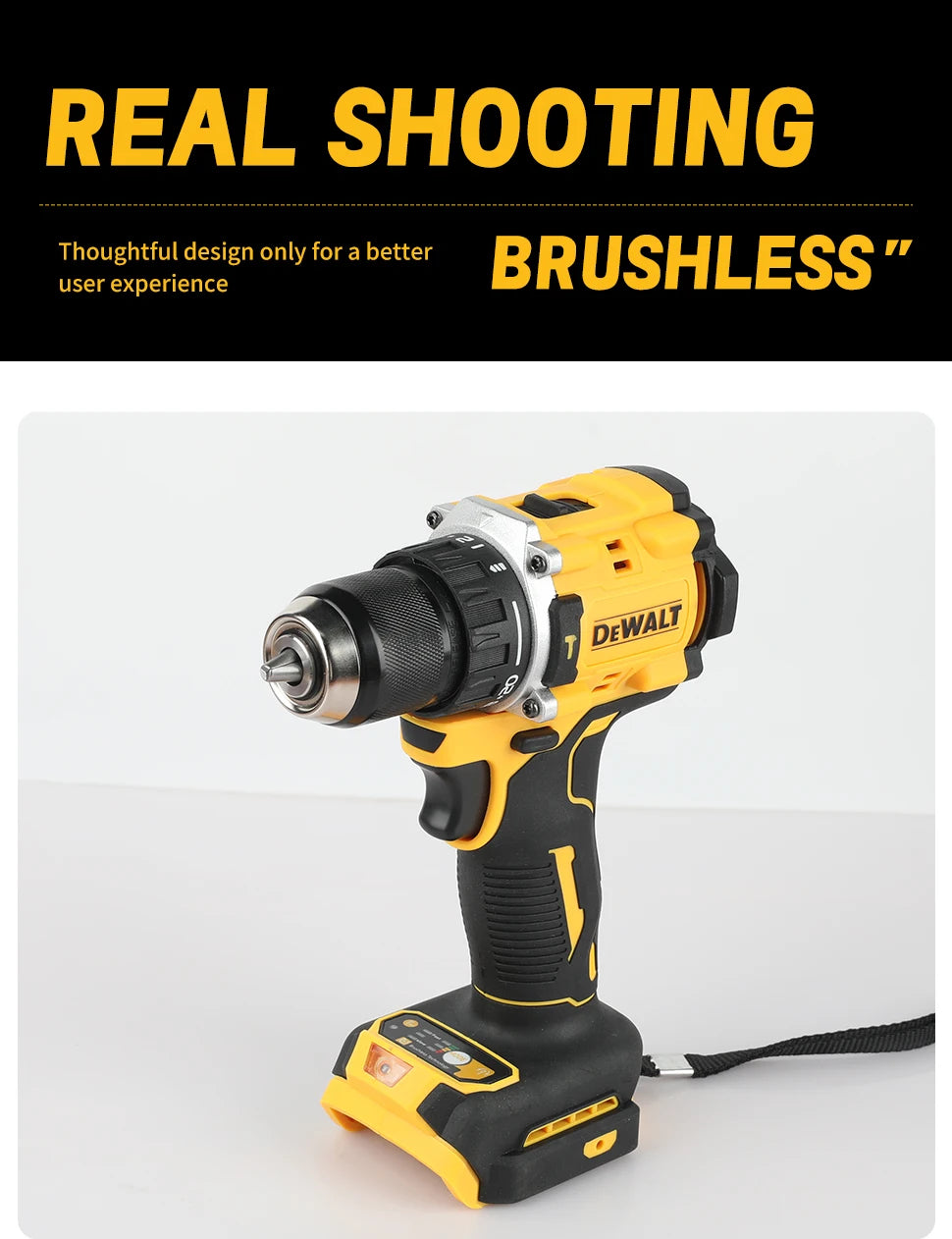 DEWALT Lithium Battery 20V Rechargeable Brushless Compact Electric Screwdriver Hand Drill Impact Drill DCD805