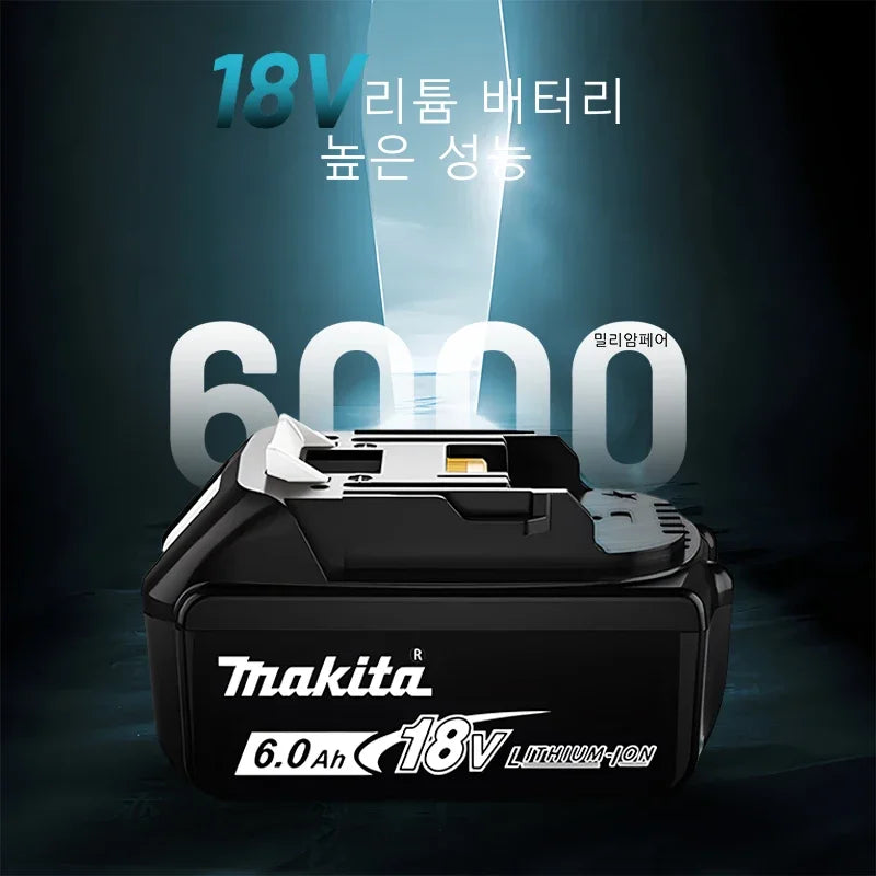 Original Makita 18V battery 6.0Ah Two Batteries One Charger Fast Charge DC18RC+BL1860B  makita outillages kit complet