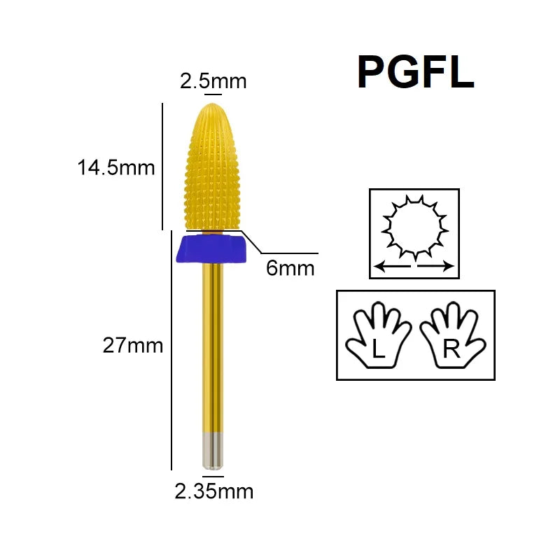 Milling Cutter Golden Carbide Nail Drill Bits For Electric Nail Drill Manicure Machine Pedicure Nail Files Accessories