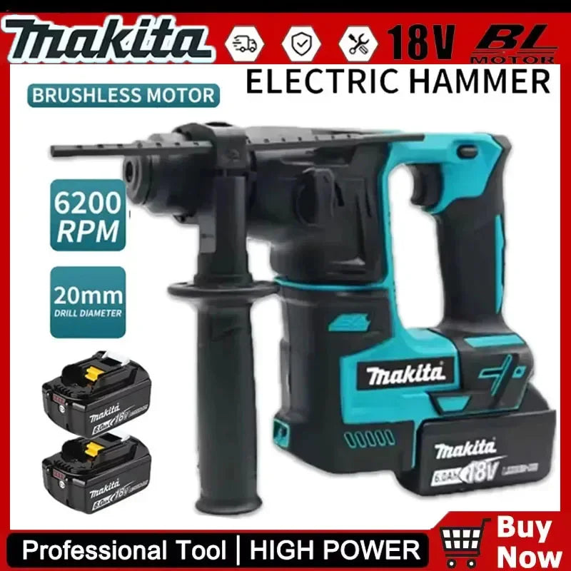 Makita Brushless Cordless Electric Hammer 18V Lithium Battery Wireless Drills 18v Power Tools for Home Improvement