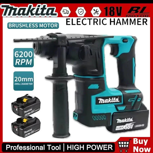 Makita Brushless Cordless Electric Hammer 18V Lithium Battery Wireless Drills 18v Power Tools for Home Improvement