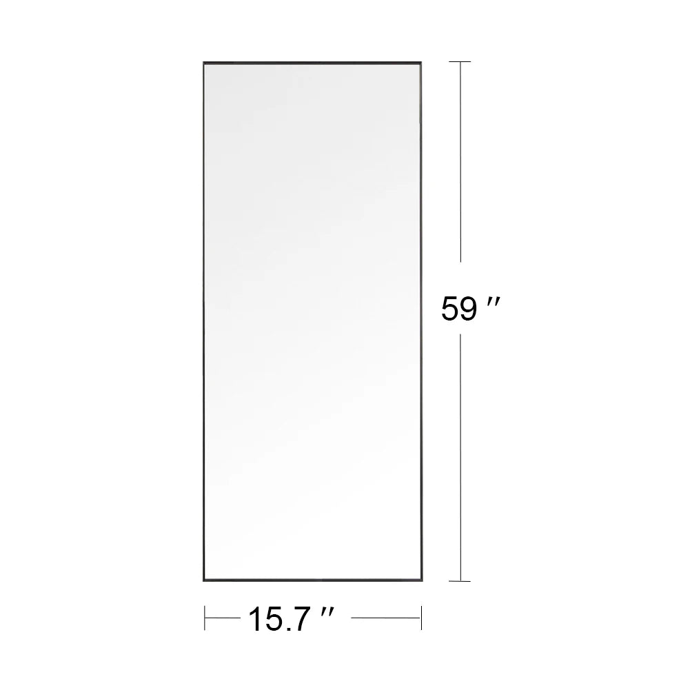 Comanlai Large Floor Mirror,HD Rectangle Full Body Mirror,Tempered Glass Standing Mirror with Aluminium Alloy Frame for Bathroom