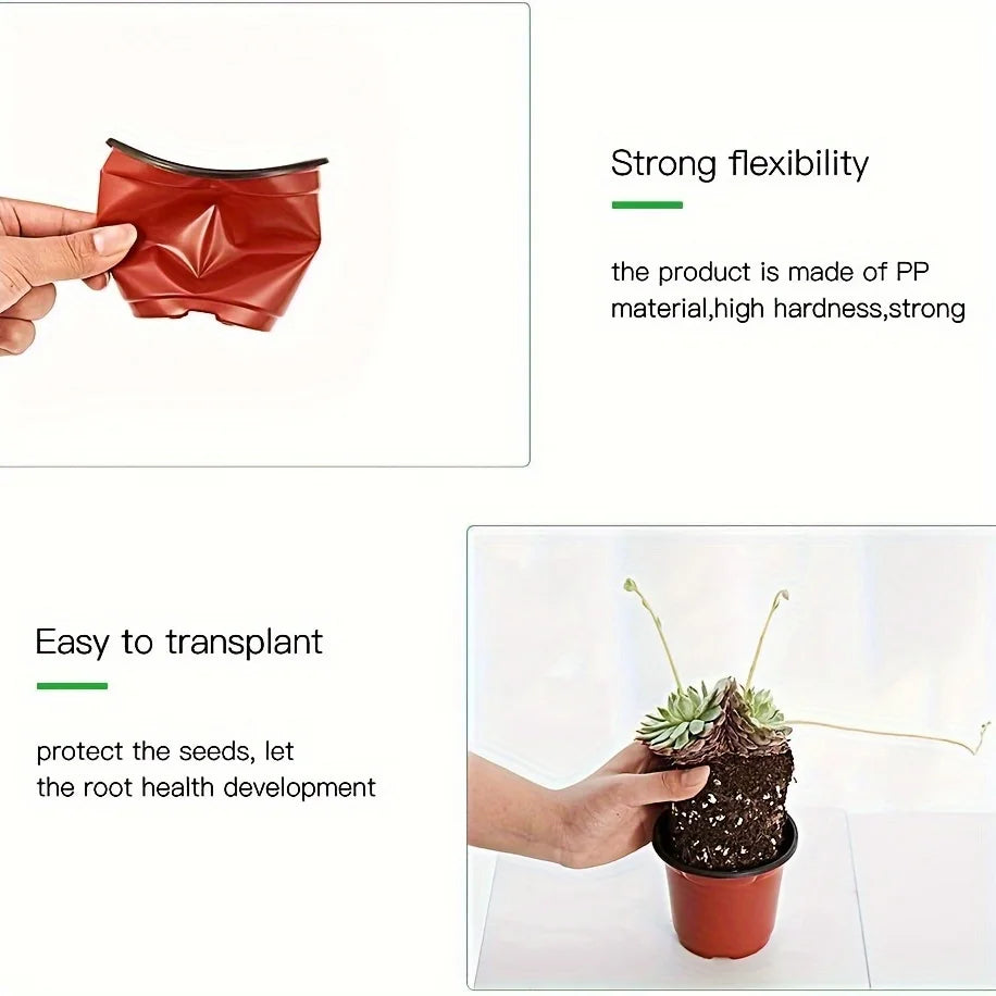 50-Pack Americana Style Nursery Pots - Versatile Indoor/Outdoor Seedling Containers, Durable & Decorative