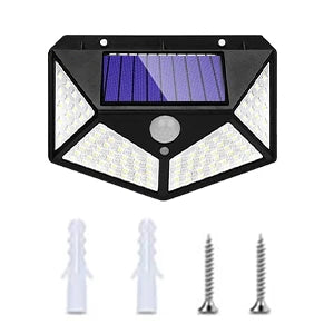 100 LED Solar Motion Sensor Security Light Outdoor Waterproof PIR Spotlight for Yard Garden Path Fence Decoration
