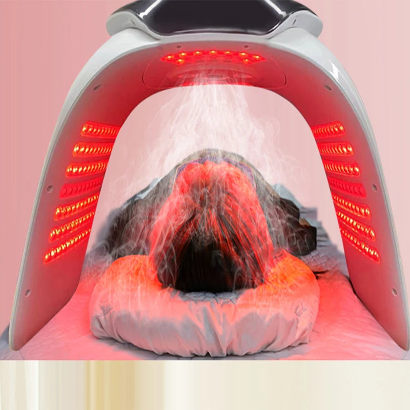 7 Color LED Facial Mask High Frequency Nano Spray Infrared Photo Therapy Red Light Therapy for Face Skin Rejuvenation Tool