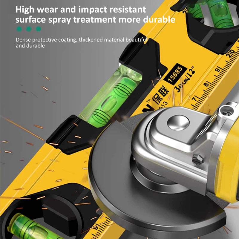 3-In-1 Aluminium Alloy Magnetic Level 45°/90°/180° Bubbles Spirit Level Ruler Shock Resistant Balance Measuring Leveler Tools