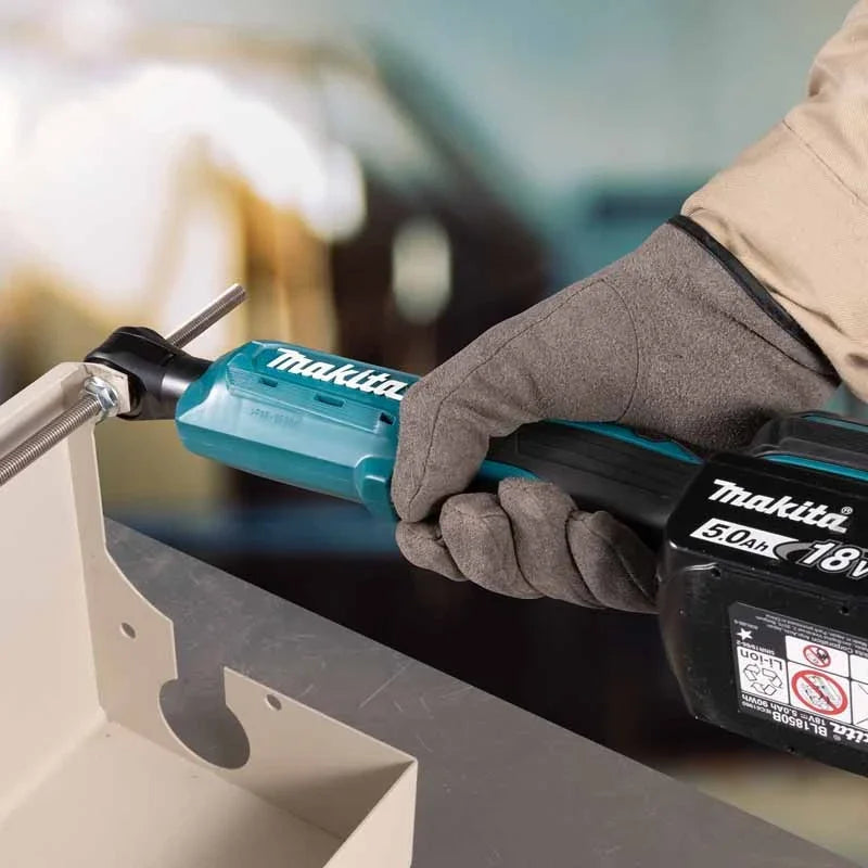 MAKITA DWR180Z 18V Cordless Ratchet Wrench 6.35mm Drive High-Torque 47.5 N·m Angle Socket Tool for Industrial & Auto Use