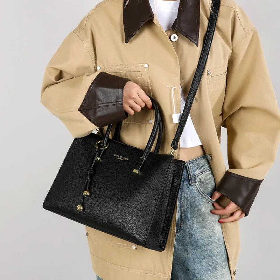 Genuine Brand Top Quality Pu Leather Handbag Women's Tote Messenger Sac Designer Large Capacity 3 Levels Shoulder Crossbody Bags