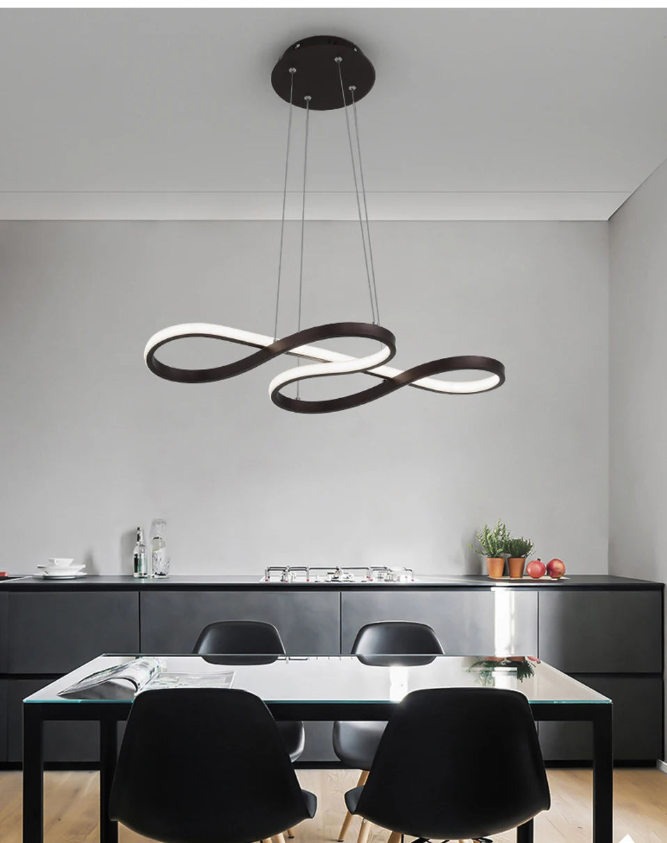 Modern Kitchen Island Pendant Lights Bar Table Dining Room Decor Hanging Lights Remote Dimming Kitchen Led Cord Pendant Lamp