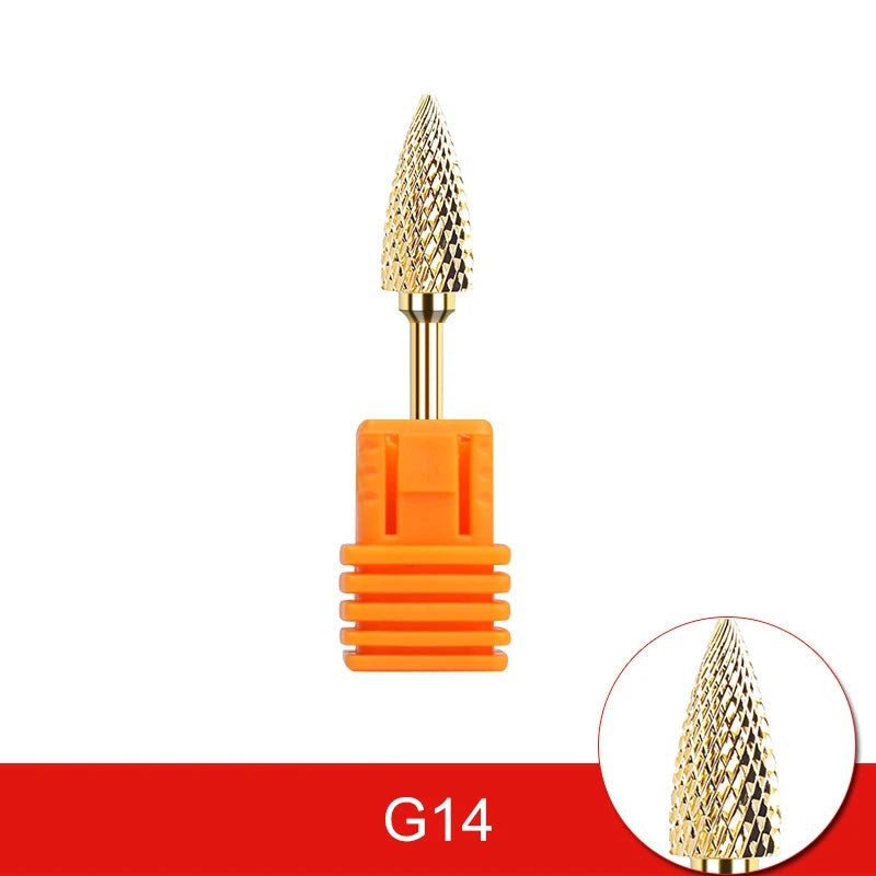 Milling Cutter Golden Carbide Nail Drill Bits For Electric Nail Drill Manicure Machine Pedicure Nail Files Accessories