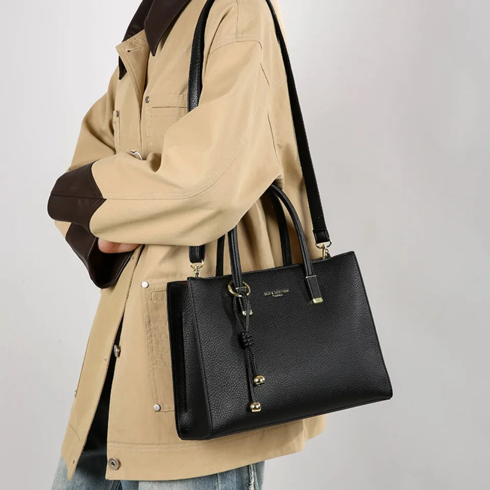 Genuine Brand Top Quality Pu Leather Handbag Women's Tote Messenger Sac Designer Large Capacity 3 Levels Shoulder Crossbody Bags