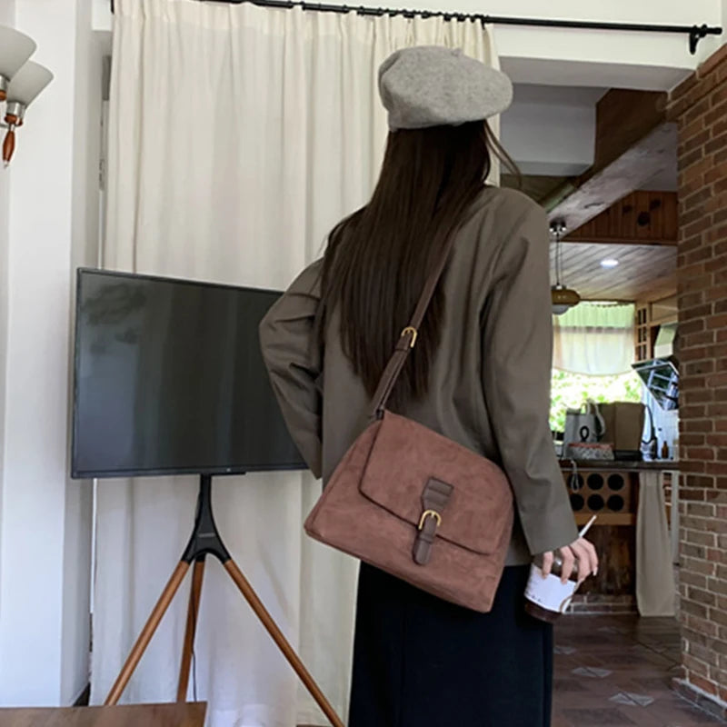 Matte Leather Large Capacity Handbag Female Underarm Shoulder Bag Fashion Messenger Crossbody Bags for Women Luxury Design Totes