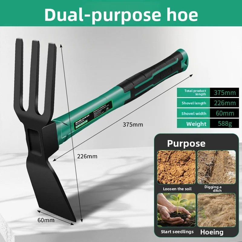 Multifunctional Outdoor Pickaxe  4.6mm Thickness Gardening Tools ,Durable Hoe,Rake,Pickaxe for Digging Planting Weeding