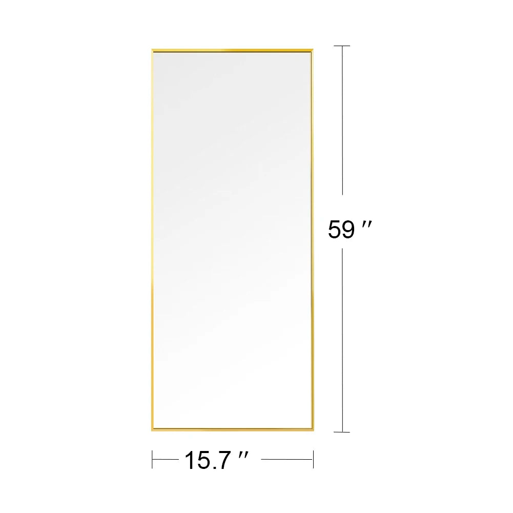 Comanlai Large Floor Mirror,HD Rectangle Full Body Mirror,Tempered Glass Standing Mirror with Aluminium Alloy Frame for Bathroom