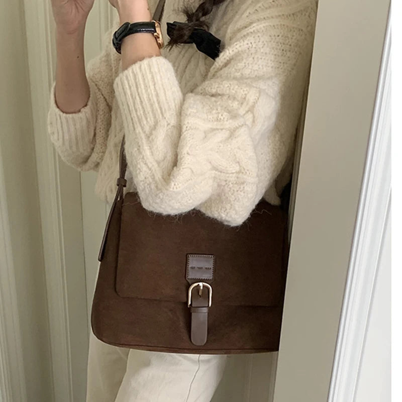 Matte Leather Large Capacity Handbag Female Underarm Shoulder Bag Fashion Messenger Crossbody Bags for Women Luxury Design Totes