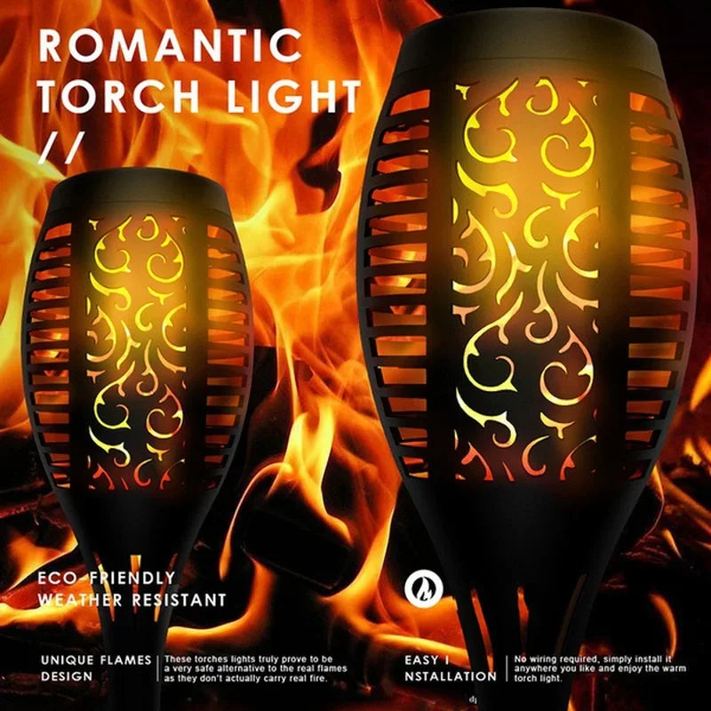 1/2/4/6/8/10Pcs Solar Flame Torch Lights Flickering Light Waterproof Garden Decoration Outdoor Lawn Path Yard Patio Floor Lamps