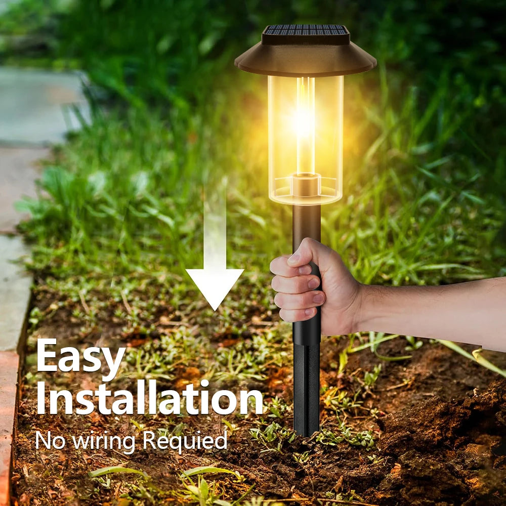 LED Solar Pathway Lights Outdoor Bright Solar Powered Landscape Lighting Waterproof Garden Lights Yard Lawn Patio Walkway Decor