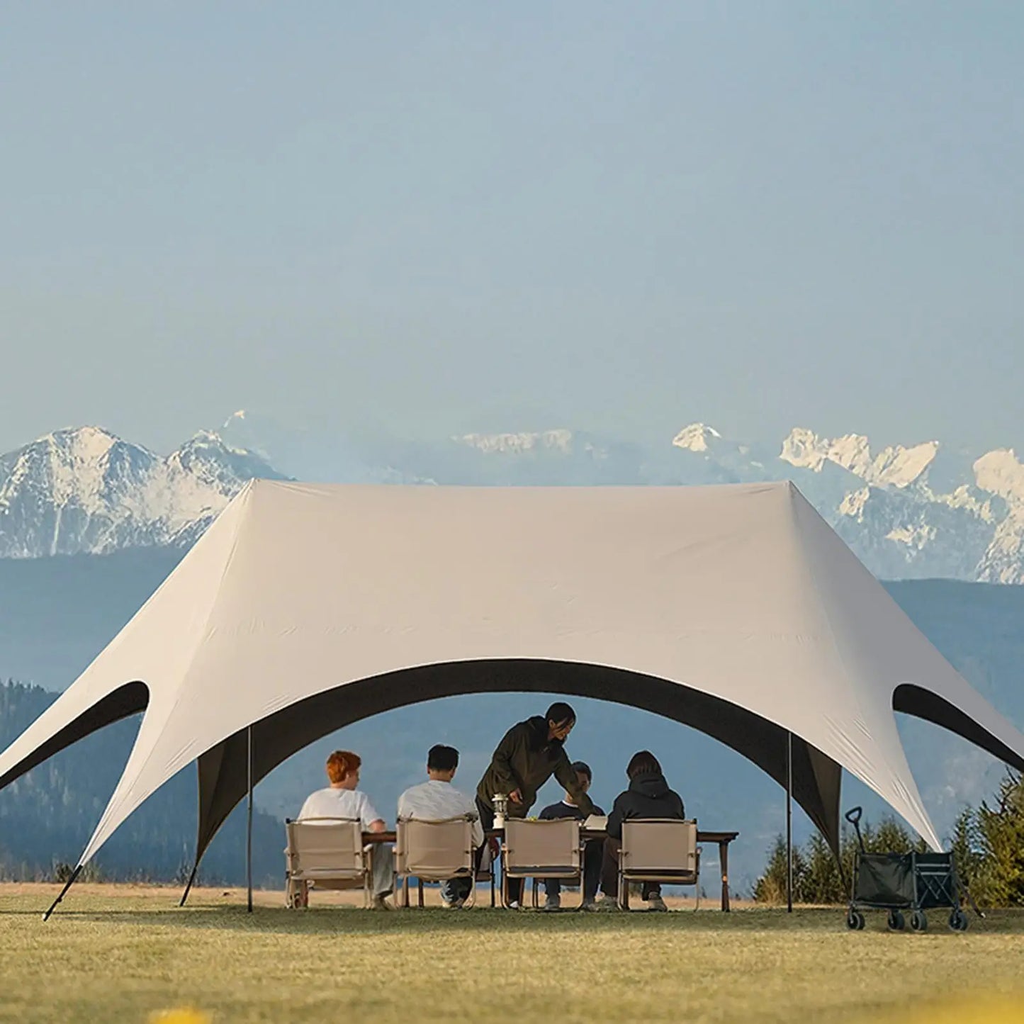 ACamping Gazebo Hexagonal Rainproof Shelter Foldable Quick-opening Windproof Butterfly Picnic Outdoor Shade Tent Outdoor Camping