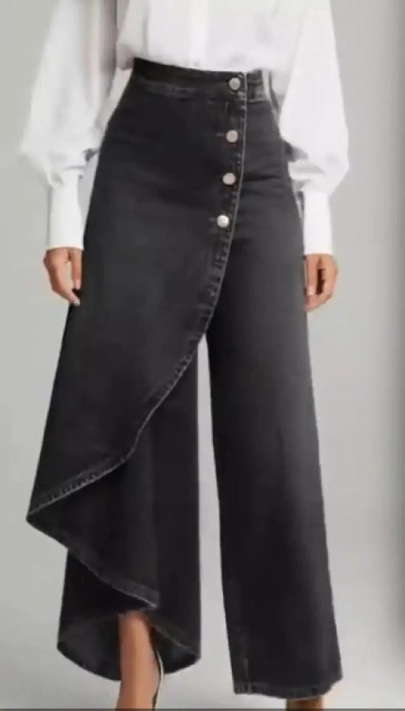 Y2K Pants Spring Summer Fashion Long Solid Color Casual Buckle Loose Wide Leg Pants Women Trousers