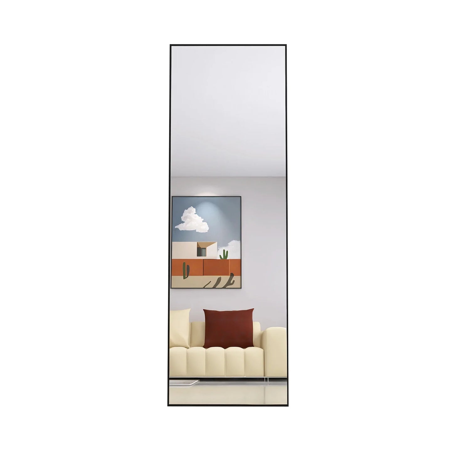 Comanlai Large Floor Mirror,HD Rectangle Full Body Mirror,Tempered Glass Standing Mirror with Aluminium Alloy Frame for Bathroom