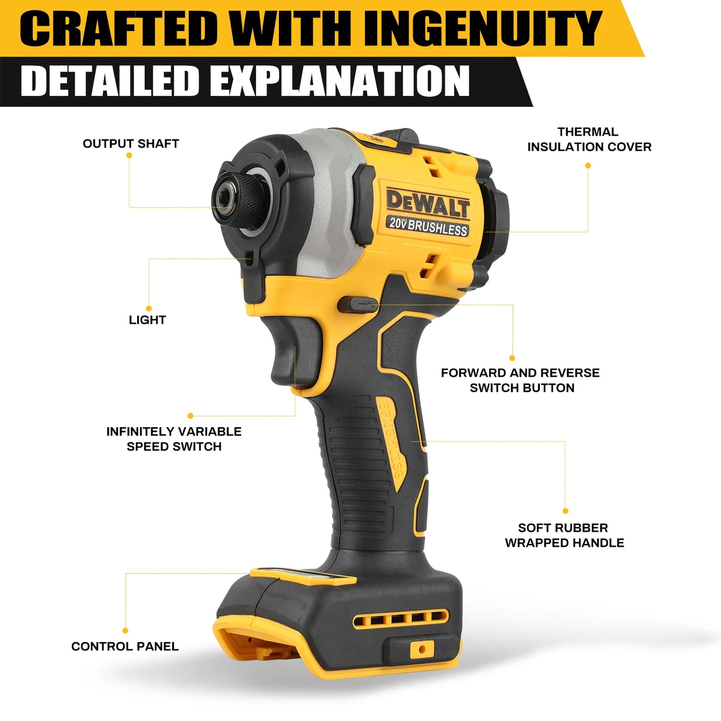 DeWalt Lithium Brushless Motor Screwdriver Electric Screwdriver Electric Hand Drill Impact Drill Combination Kit DCF805 DCD850
