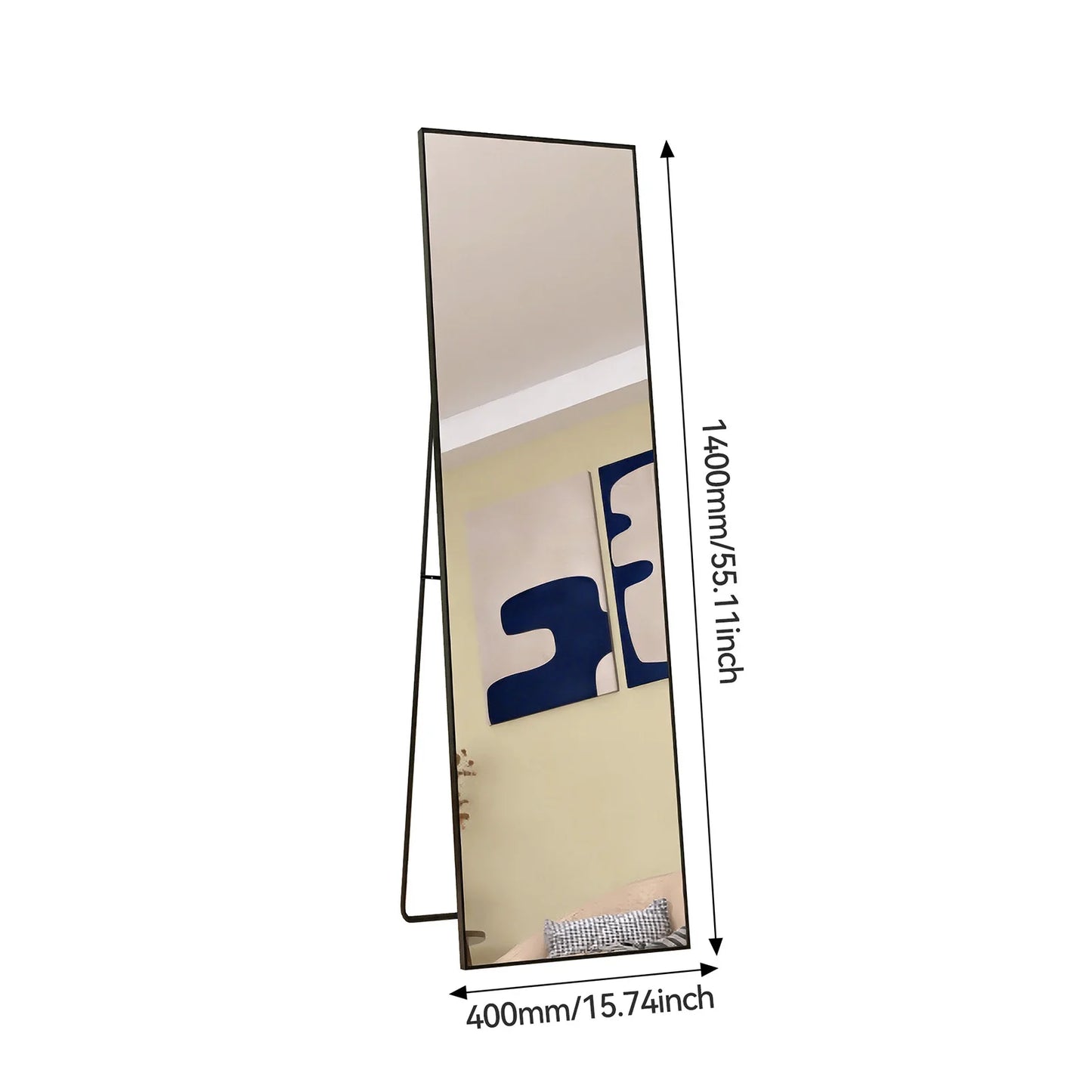 Comanlai Large Floor Mirror,HD Rectangle Full Body Mirror,Tempered Glass Standing Mirror with Aluminium Alloy Frame for Bathroom