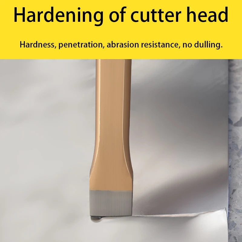 Flat Head Pointed Chisel Stonemason Chisel Hand Guard Chisel Carving Knife Tungsten Alloy Steel Stone Breaking Tool Hand Tools