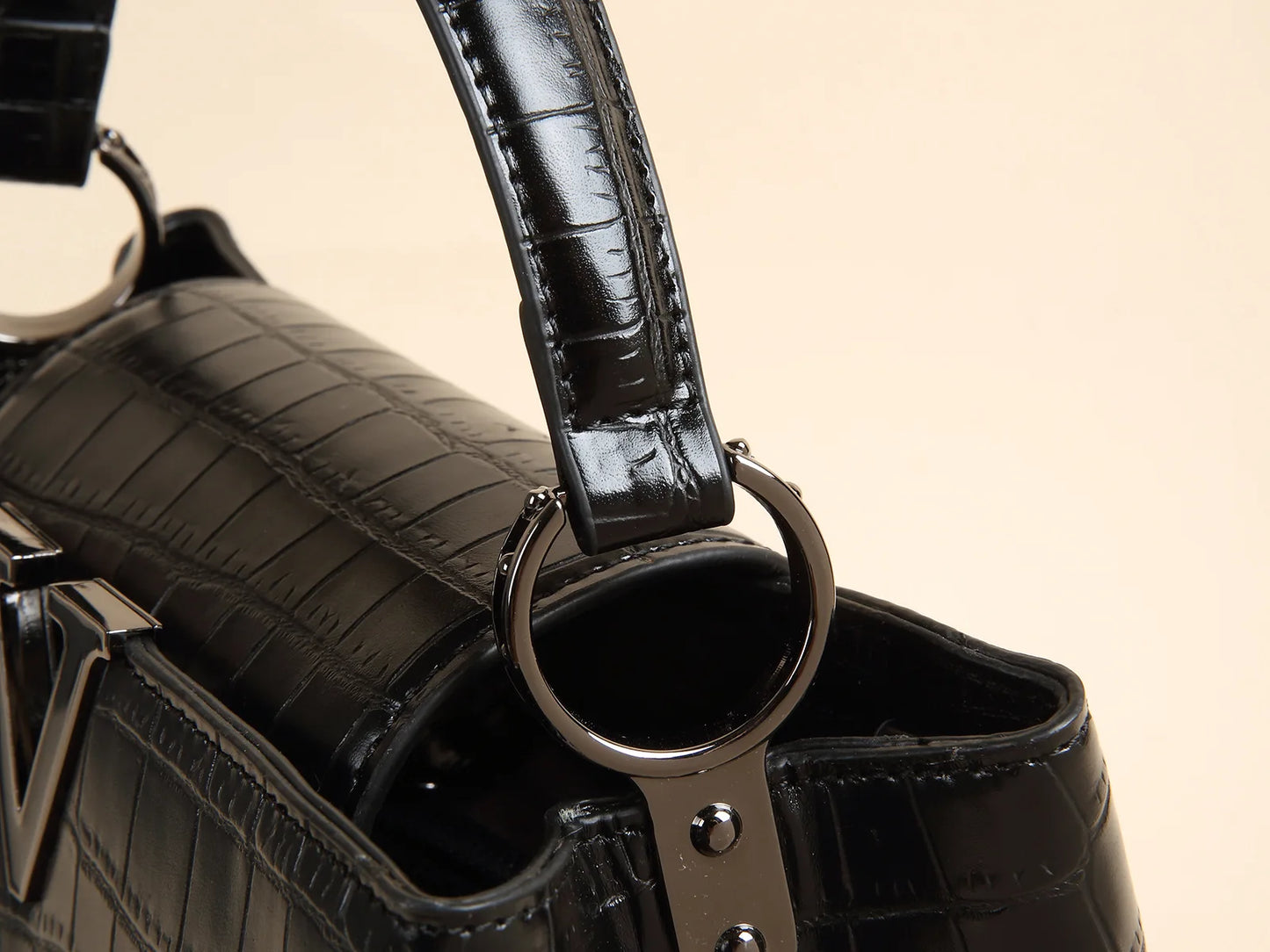 New Bright Leather Stone Pattern Women's Handbag Fashion Shoulder Messenger Bag Crocodile Pattern Portable Shell Bags 2025