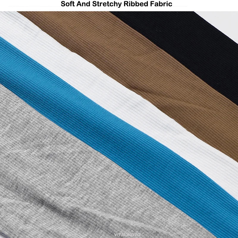 VITALINOVO Ribbed Crew Neck Cropprd Gym Tee Shirt Lightweight Basic Crop Tops Slim Fit Long Sleeve Workout Shirts for Women