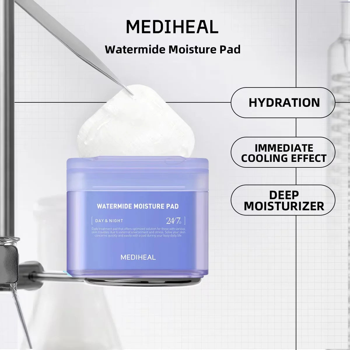 MEDIHEAL Pad,Instant-Use Sheet,Daily Care Cloths,Extended Moisturizing,Rapid Routine,Potent Quenching,K-Beauty,Korean Makeup