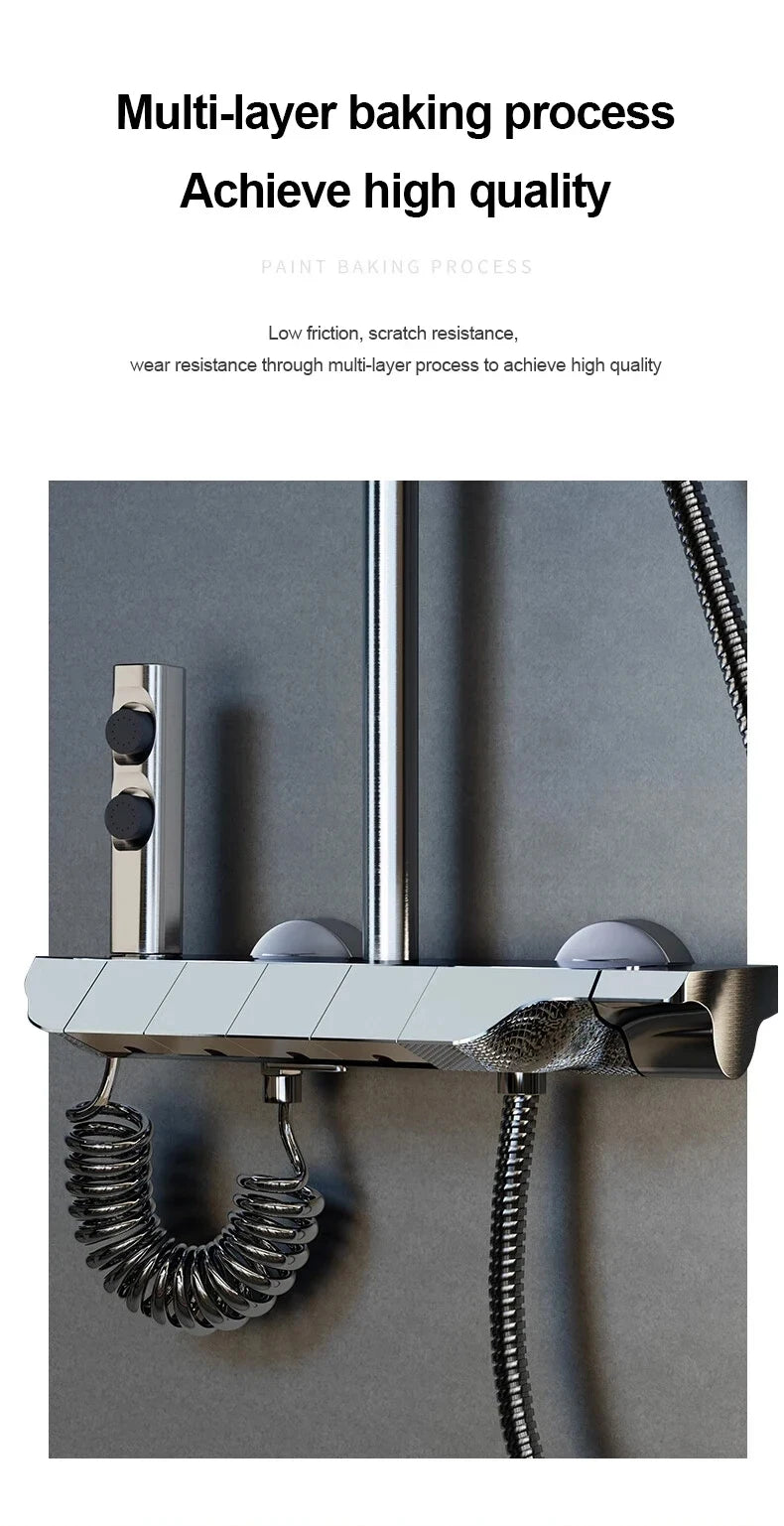 Shower falcet Set 4 Functions Shower Thermostat Hot Cold Showers medium Pressure bath room shower systems