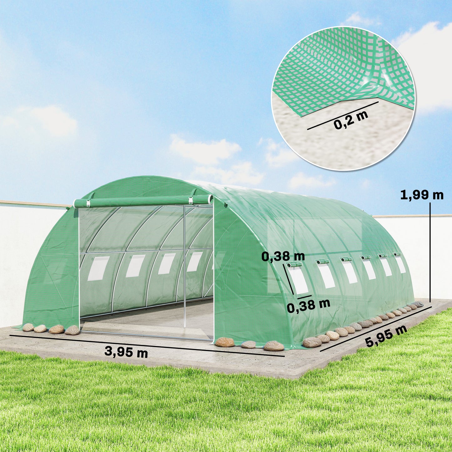 Outsunny Tunnel Greenhouse 595X395X199 cm